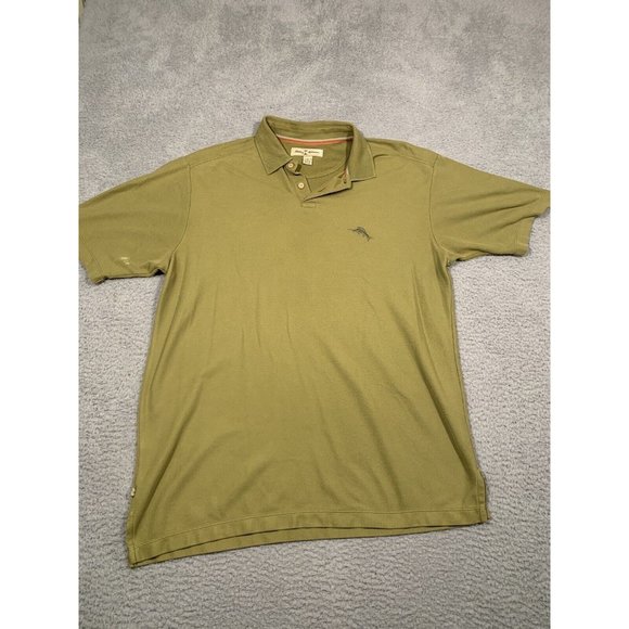 4 Mens Shirts Collared Polo Short Sleeve Tommy Bahama Greg Norman Green Large L - Picture 6 of 16